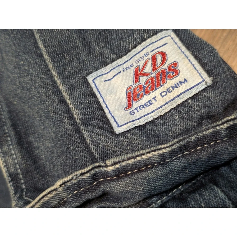 Kenneth David Cargo Street Denim Jeans Mens 34x32 Blue Baggy Wide Leg‎ Y2K Skate